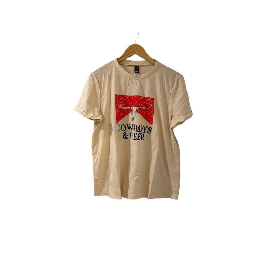 Emory Rose Cowboys & Beer Tshirt Top Sz XL Extra Large NWT Womens - Picture 4 of 11